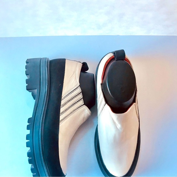 Free People Shoes - #096 Free People Sz 6.5 Oxford Loafers | Platform/ Chunk Heel GrayWhiteBlackRed